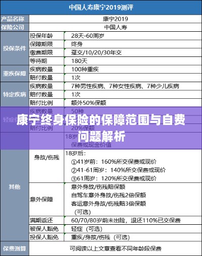 康宁终身保险保障范围及自费问题详解-图1