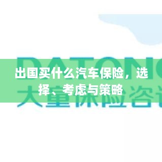 出国购车保险指南,选择、考虑与策略全解析-图1 出国购车保险指南,选择、考虑与策略全解析-图1