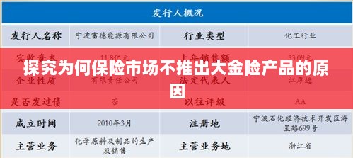 探究为何保险市场不推出大金险产品的原因-图1 探究为何保险市场不推出大金险产品的原因-图1