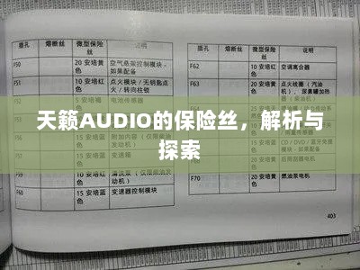 天籁AUDIO保险丝解析与探索-图1