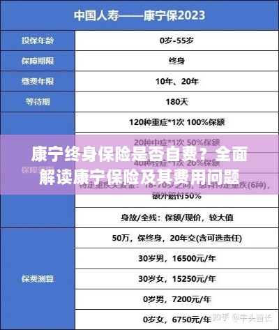 康宁终身保险是否需要自费?全面解析保险费用问题。-图1 康宁终身保险是否需要自费?全面解析保险费用问题。-图1