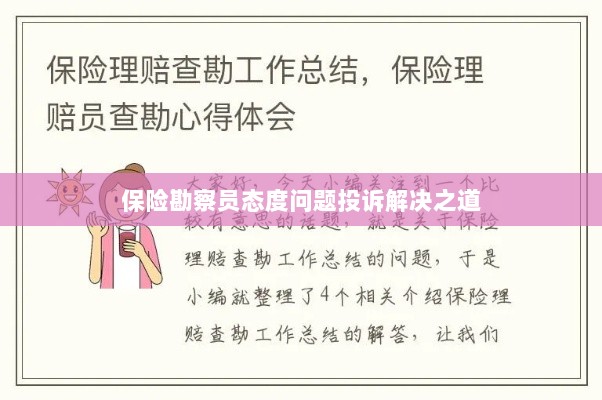 保险勘察员态度问题投诉解决策略与途径-图1 保险勘察员态度问题投诉解决策略与途径-图1