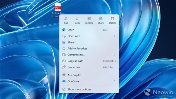 微软为Win11新增右键菜单选项,直接询问Copilot功能开启-图1 微软为Win11新增右键菜单选项,直接询问Copilot功能开启-图1