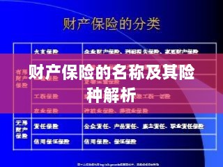 财产保险名称及险种深度解析-图1 财产保险名称及险种深度解析-图1