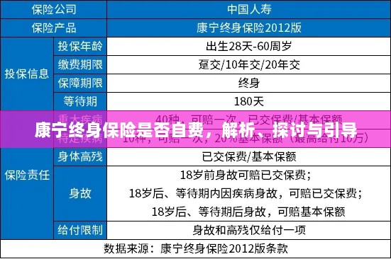 康宁终身保险的自费问题深度解析与探讨-图1