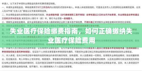 失业医疗保险缴费详解,如何正确缴纳费用指南-图1 失业医疗保险缴费详解,如何正确缴纳费用指南-图1