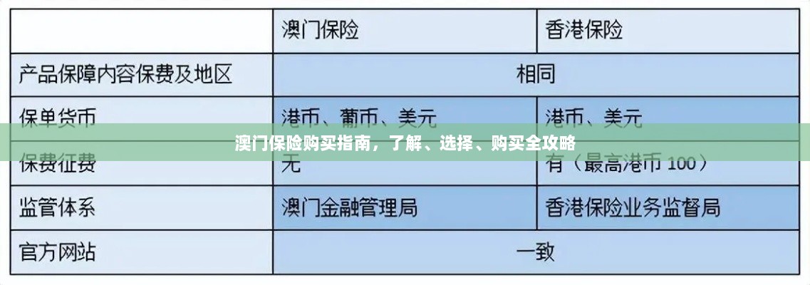 澳门保险购买全攻略，了解、选择与购买指南-图1
