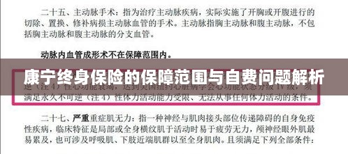 康宁终身保险保障范围及自费问题详解-图1