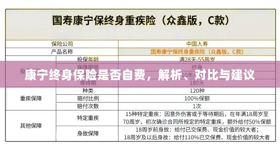 康宁终身保险自费问题解析与建议,深度对比与明智选择-图1 康宁终身保险自费问题解析与建议,深度对比与明智选择-图1