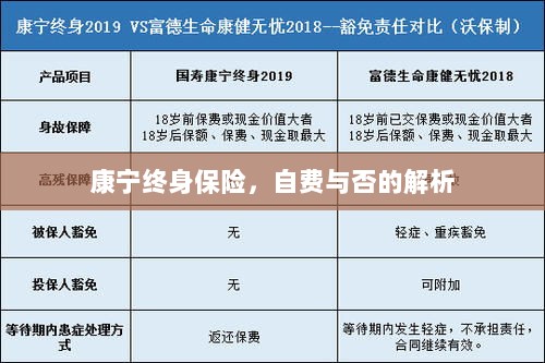康宁终身保险，自费与否的详解-图1