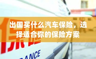 出国购车保险指南，如何选择适合你的汽车保险方案-图1
