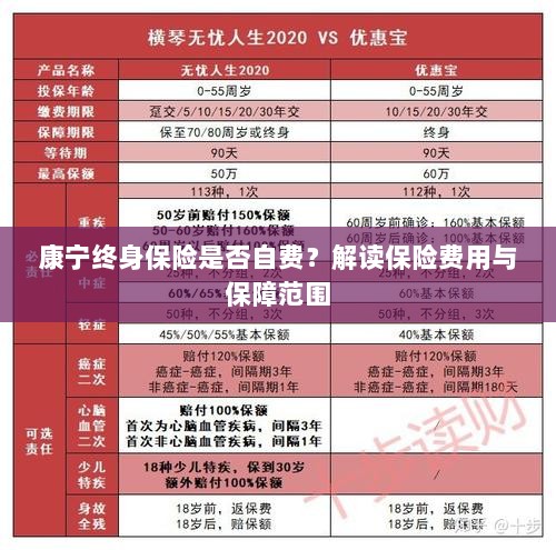 康宁终身保险费用解析,自费与否与保障范围解读-图1 康宁终身保险费用解析,自费与否与保障范围解读-图1