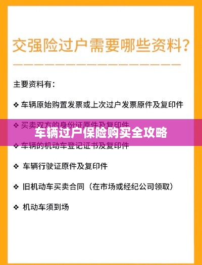 车辆过户保险购买指南,全攻略概览-图1 车辆过户保险购买指南,全攻略概览-图1