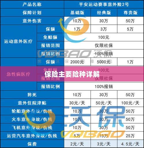 保险主要险种详解概览-图1 保险主要险种详解概览-图1