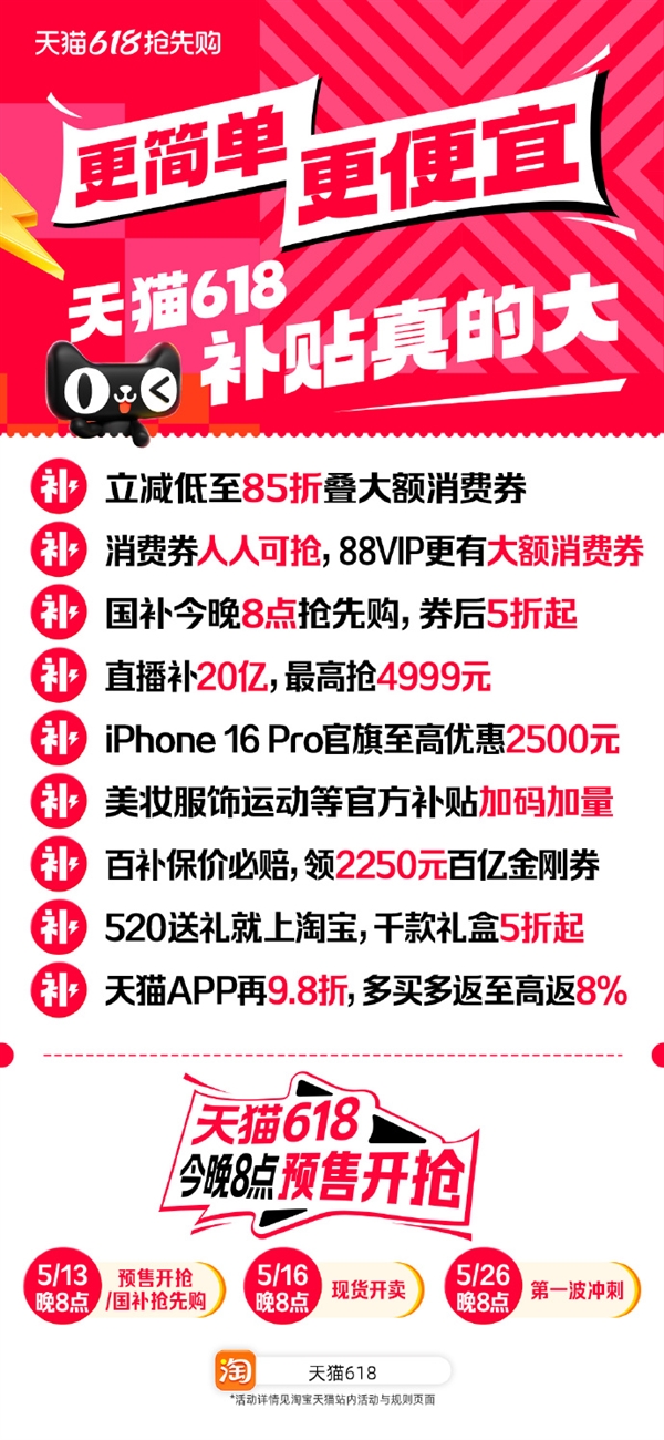 天猫618盛大开启，折扣季来袭，大额消费券满减优惠不停歇-图1