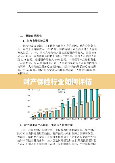 财产保险行业评估方法与策略解析-图1