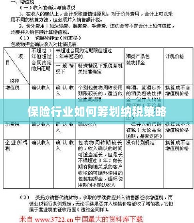 保险行业的纳税策略筹划之道-图1