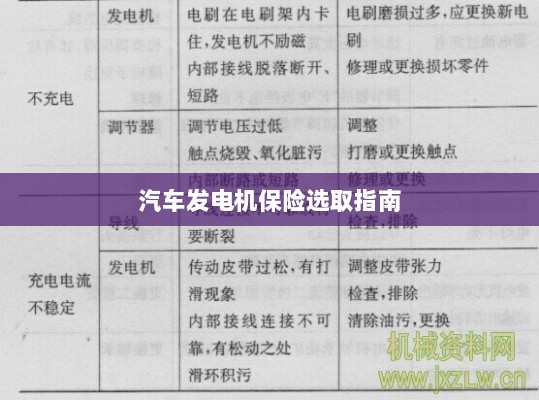 汽车发电机保险选购指南-图1