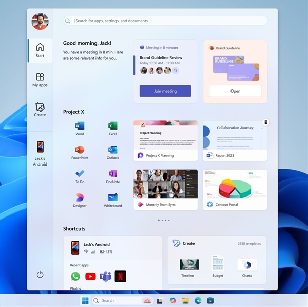 微软展示Windows 11五种开始菜单概念图，未来设计动向探索，概念图或将不会公开发布-图4