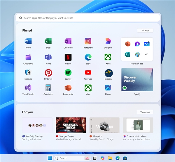 微软展示Windows 11五种开始菜单概念图，未来设计动向探索，概念图或将不会公开发布-图3