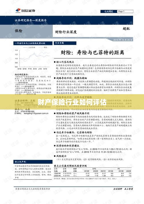 财产保险行业评估方法与策略解析-图1 财产保险行业评估方法与策略解析-图1