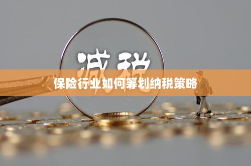 保险行业的纳税策略筹划之道-图1
