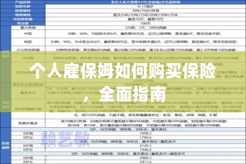 个人雇保姆保险购买指南,全面解析与攻略-图1 个人雇保姆保险购买指南,全面解析与攻略-图1