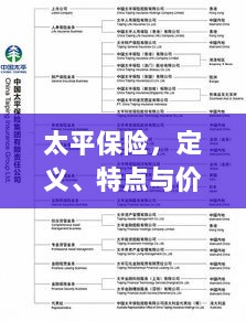 太平保险,定义、特色与价值解析-图1 太平保险,定义、特色与价值解析-图1