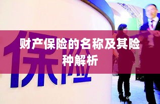 财产保险名称及险种深度解析-图1