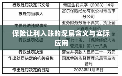 保险让利入账，深层解读与应用探讨-图1