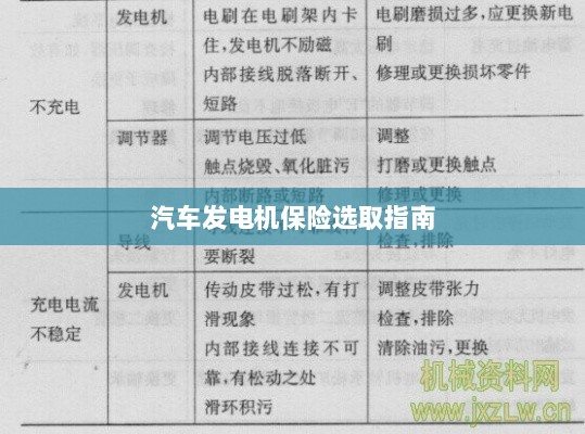 汽车发电机保险选购指南-图1