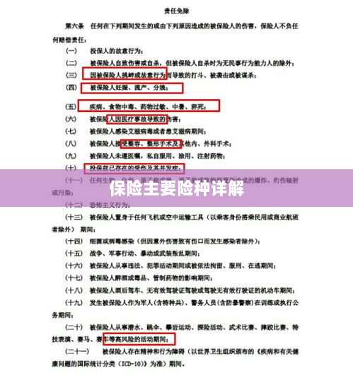 保险主要险种详解概览-图1 保险主要险种详解概览-图1