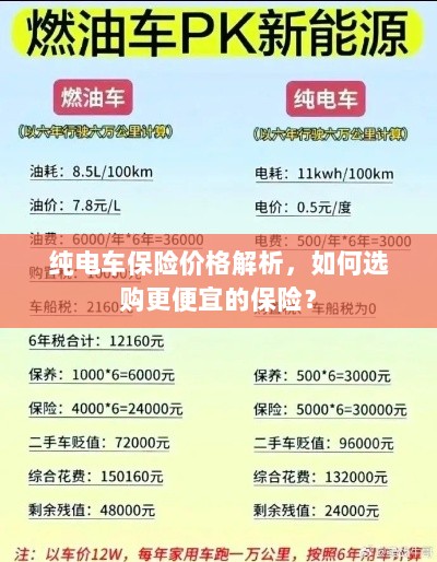 纯电车保险价格解析，如何选购更经济的保险方案？-图1
