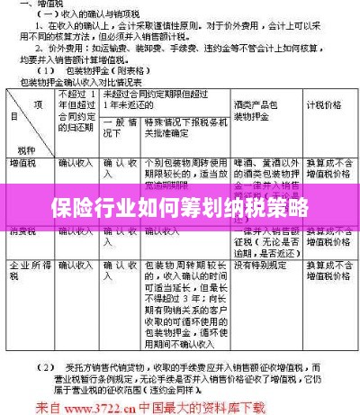 保险行业的纳税策略筹划之道-图1