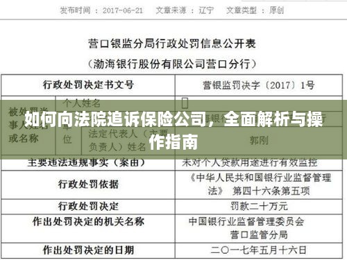 保险公司追诉指南,向法院追诉的全面解析与操作指南-图1 保险公司追诉指南,向法院追诉的全面解析与操作指南-图1