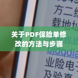 PDF保险单修改指南与步骤解析-图1 PDF保险单修改指南与步骤解析-图1