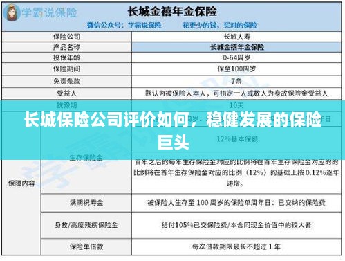 长城保险公司评价及稳健发展的保险巨头概况-图1 长城保险公司评价及稳健发展的保险巨头概况-图1