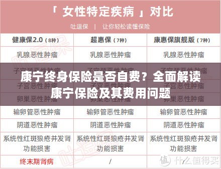 康宁终身保险是否需要自费？全面解析保险费用问题。-图1