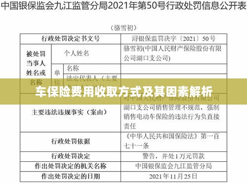 车保险费用收取方式及其影响因素解析-图1