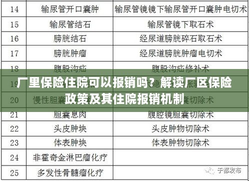 厂区保险政策解读,住院费用能否报销?厂区保险住院报销机制详解。-图1 厂区保险政策解读,住院费用能否报销?厂区保险住院报销机制详解。-图1