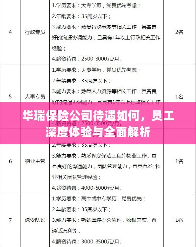 华瑞保险公司员工深度体验,待遇与工作环境全面解析-图1 华瑞保险公司员工深度体验,待遇与工作环境全面解析-图1