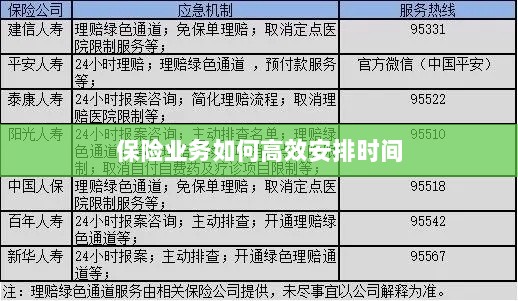 保险业务高效时间管理策略指南-图1