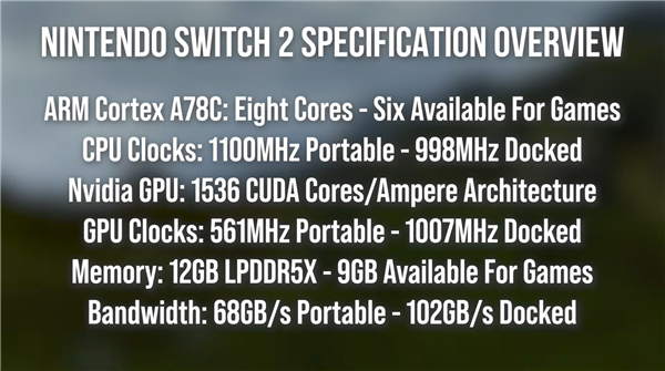 Switch 2全新频率曝光，主机模式下CPU达998MHz，GPU达1007MHz-图1