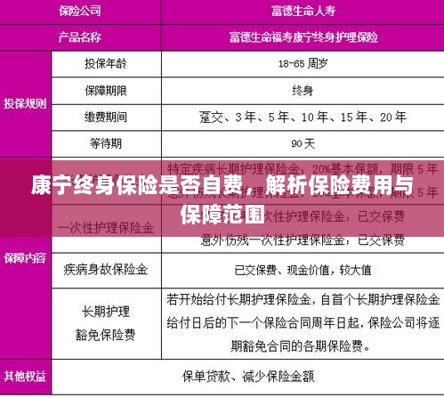 康宁终身保险费用解析，自费与否与保障范围探讨-图1