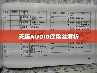 天籁AUDIO保险丝详解-图1