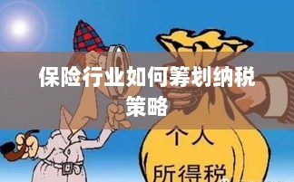 保险行业的纳税策略筹划之道-图1