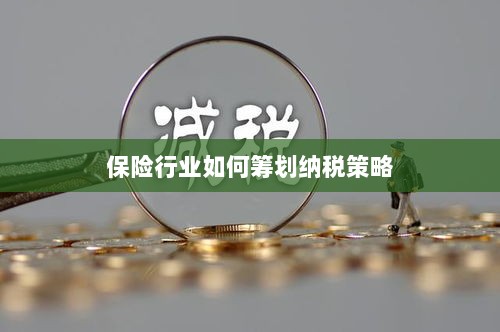 保险行业的纳税策略筹划之道-图1