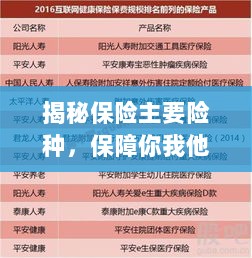 全方位保障揭秘，保险主要险种概览助你做出明智选择-图1