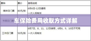 车保险费用收取方式全面解析-图1