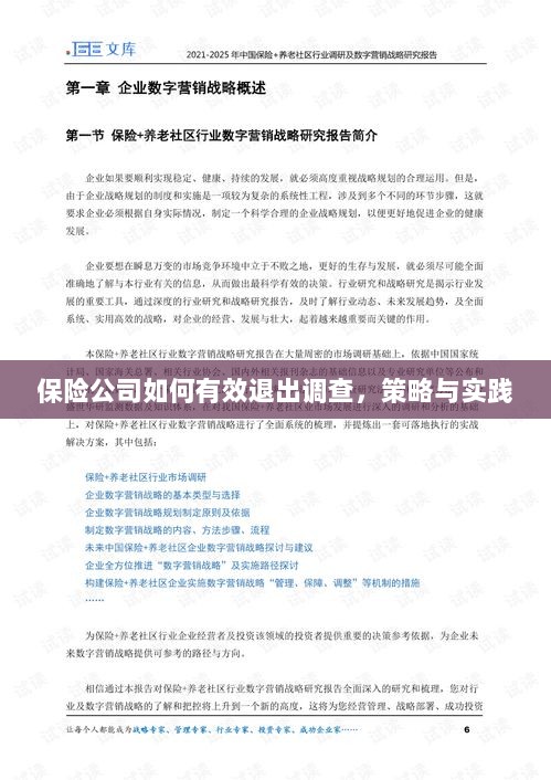 保险公司有效退出调查的策略与实践探讨-图1